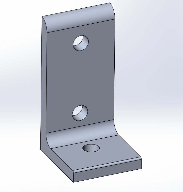 Corner Bracket (Extended) for 40 mm High Rail, 3" (76mm) by 40mm Long, Silver
