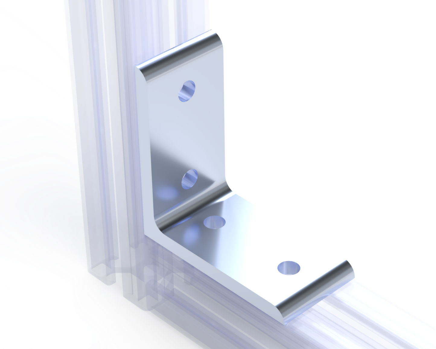 Corner Bracket (Extended) for 40 mm High Rail (40 series), 3" (76mm) Long, Silver
