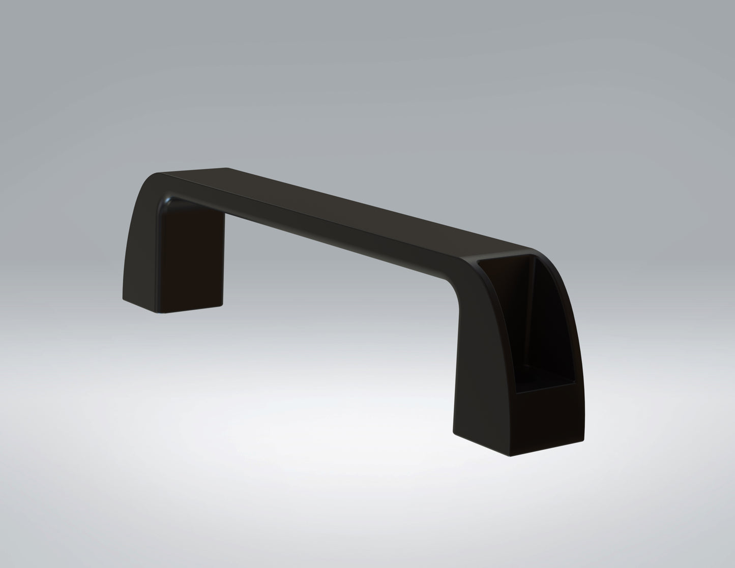 Black Plastic Pull Handle for 40 mm High Rail, 200mm Long