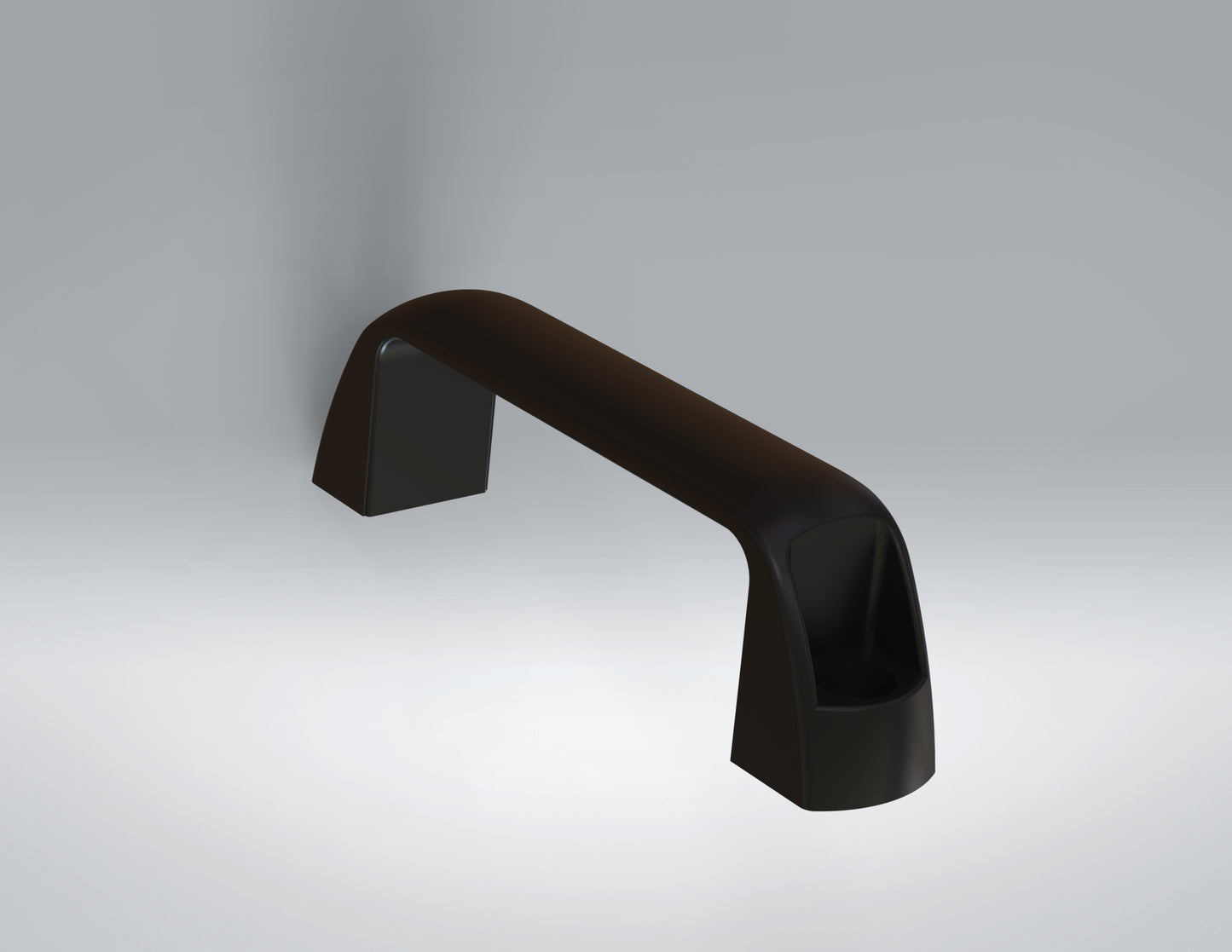 Black Plastic Pull Handle for 40 mm High Rail, 138mm Long