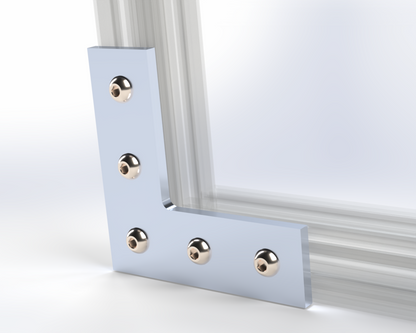 Flush 90 Degree Angle Bracket for 40 mm High T-slot Rail, with hardware