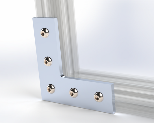 Flush 90 Degree Angle Bracket for 40 mm High T-slot Rail, with hardware