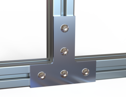Flush Tee Bracket for 40 mm High T-slot Rail, with hardware