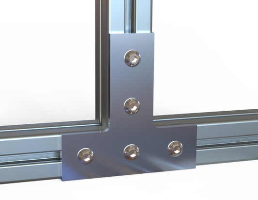 Flush Tee Bracket for 40 mm High T-slot Rail, with hardware